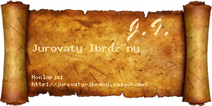 Jurovaty Ibrány névjegykártya
